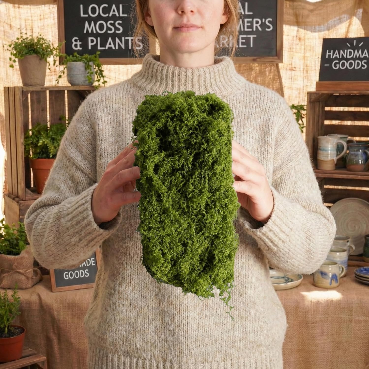 Artificial Moss Table Runner D - Sphagnum Moss Dry recension och pris
